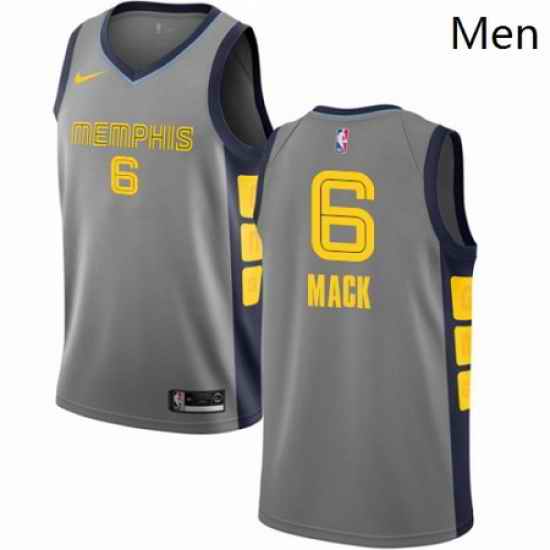 Mens Nike Memphis Grizzlies 6 Shelvin Mack Swingman Gray NBA Jersey City Edition